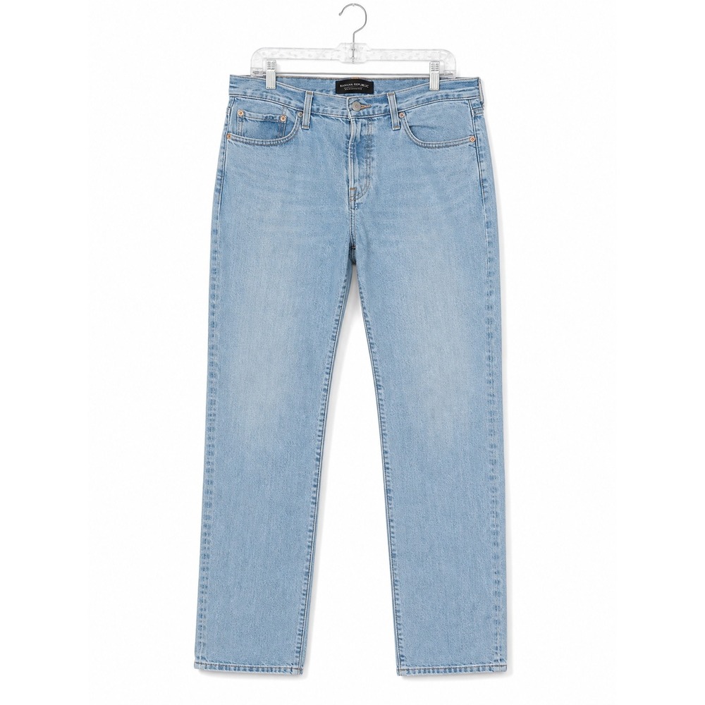 Abercrombie Fitch Athletic Straight Jeans Men 30x32 Light Wash Stretch Denim A&F